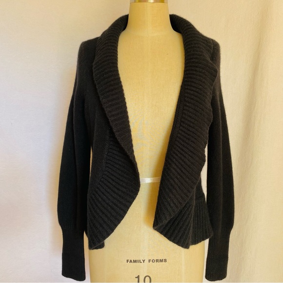 Pure Cashmere black M open Cardigan. - Picture 1 of 7